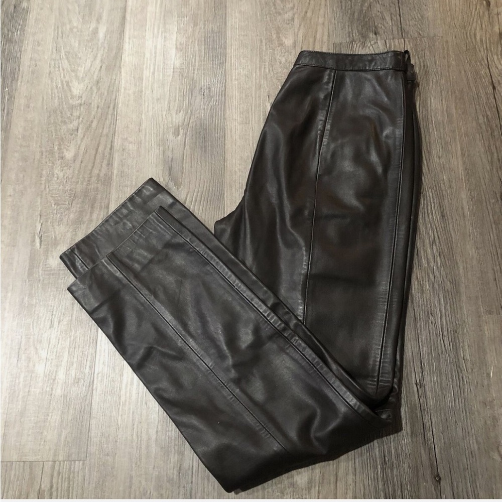 Gorgeous, mint condition Armani dark brown leather pants